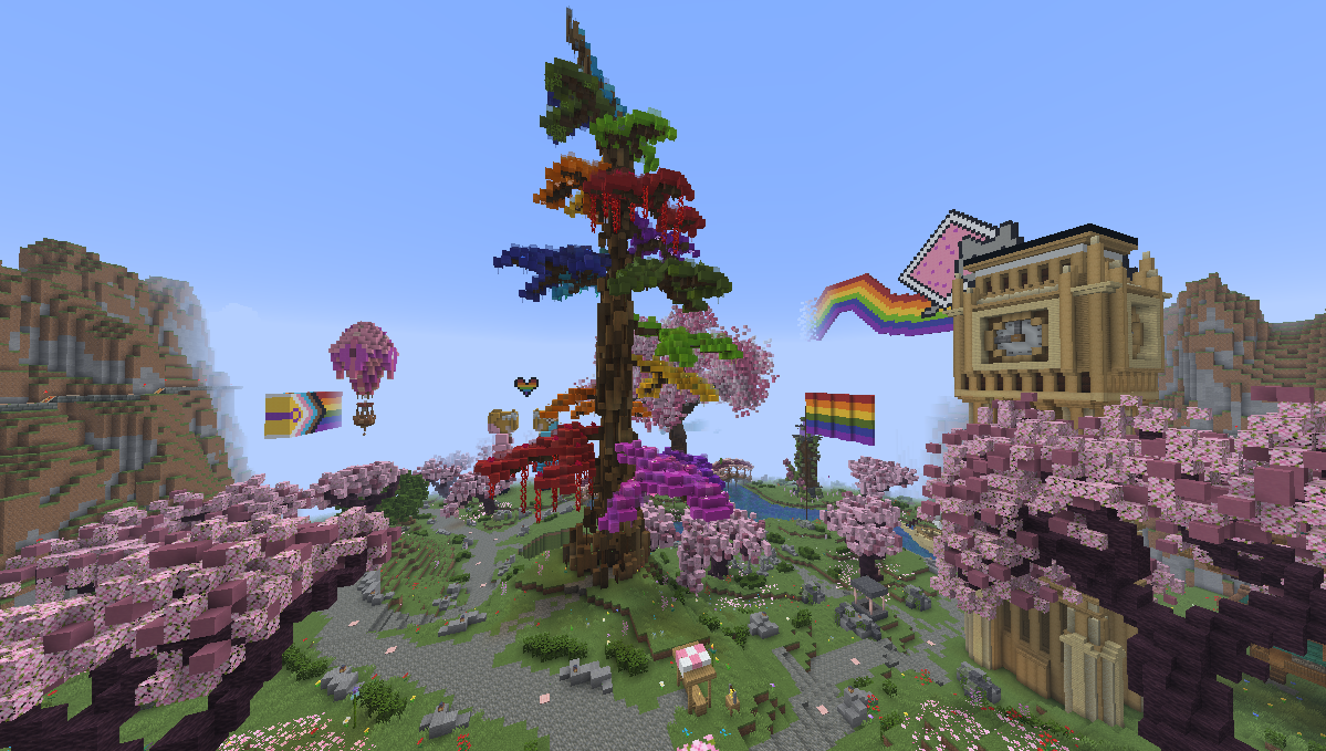 The rainbow hub's surroundings